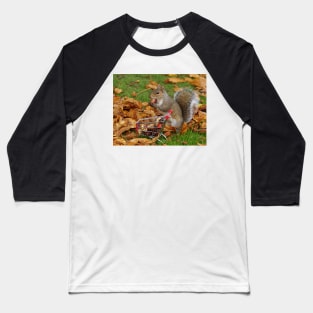 squirrel with shopping cart Baseball T-Shirt